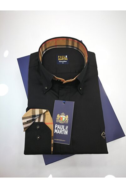 Paul Martin Canadian Plaid Garnished 100% Cotton Satin Men's Shirt