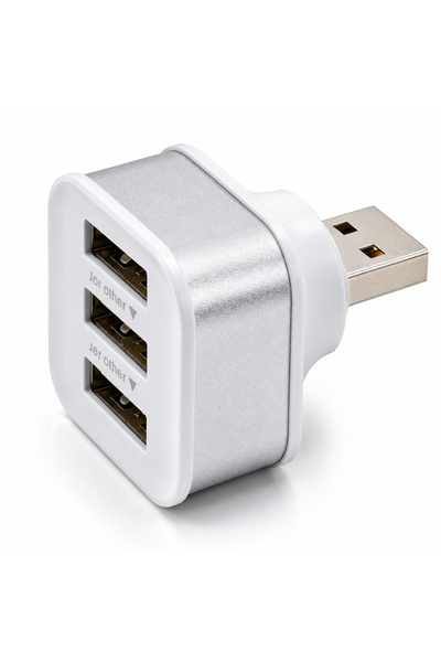 Alfais 6075 Usb Hub 3 Port Çoklayıcı Adaptör Bilgisayar Laptop Araç Şarj Çoklu Çoğaltıcı