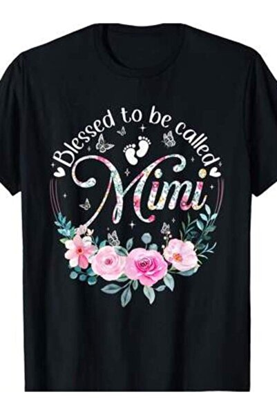 k222 تي شيرت مطبوع عليه "To Be Called Mimi Cute Floral Mothers Day"