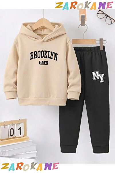 ZAROKANE Usa Brooklyn Yazi Printed Winter Unisex Children's Hooded Cotton Ins...