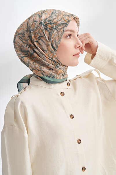 ARMANDA Endless Waves Pattern the Tencel Edit Scarf - Pine Green