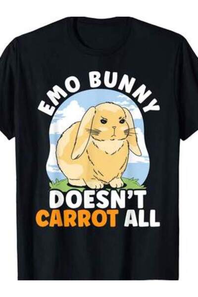 2BIR Emo Doesn't Carrot All Rabbit Animal Bunny Lover T-Shirt