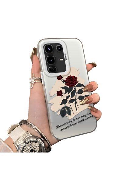 CHICASELUX Infinix Note 50 Compatible Retro Red Rose Printed Shockproof Hard ...