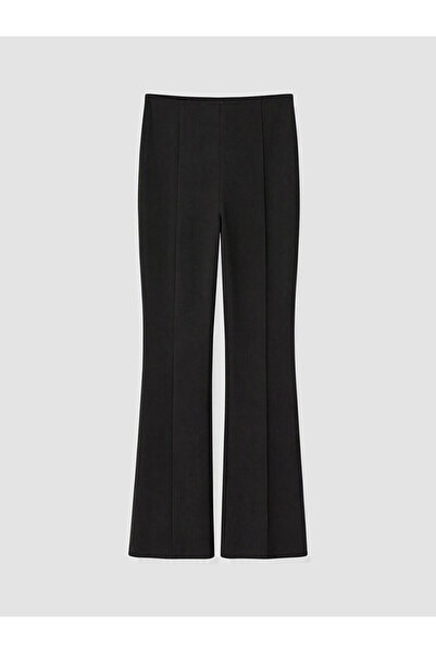 LC Waikiki Black Slim Fit Women's Trousers with Spanish Legs