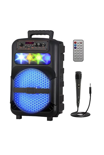 Teno Portable Speaker with Microphone, LED Lights, Black, 1200W