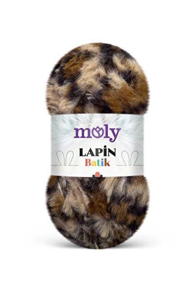 Moly Lapin Batik Tavşan Tüyü Dokulu Peluş Ebruli Örgü İpi 100gr - [Color No: ...