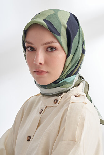 ARMANDA Floral Muse Pattern the Tencel Edit Scarf - Linen Green