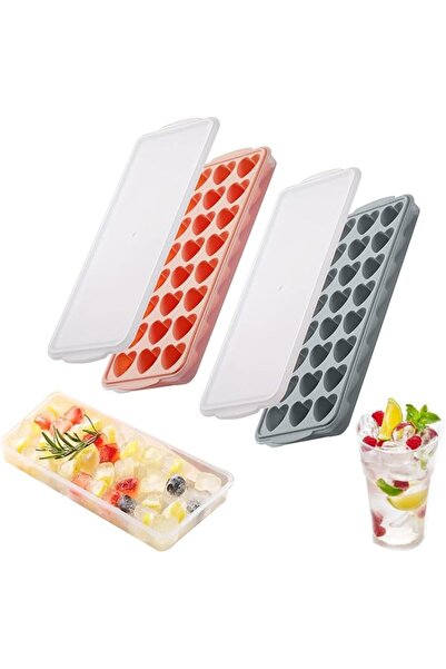 GENERAL Heart Shaped Ice Cube Trays with Lid and Micacoz Box, Reusable Mini I...