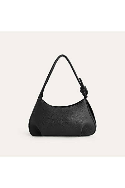 Mudo Women's Black Textured Handbag