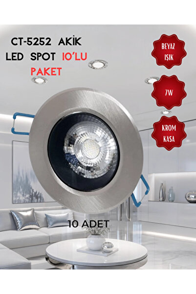 Cata CT-5252 Akik Led Spot 7W Beyaz Işık - 10’lu Paket