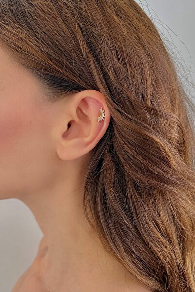 Bijou Luz Gold Zirkon Taşlı Taç Tragus / Helix Piercing