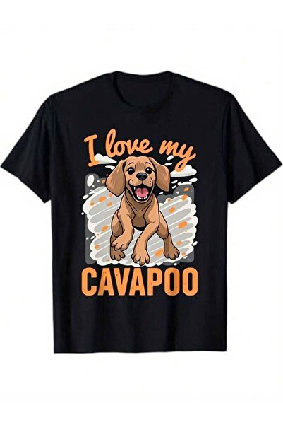 k222 تي شيرت للجنسين بطبعة "I Love My Cavapoo"، مصنوع من القطن بنسبة 100%، نا...