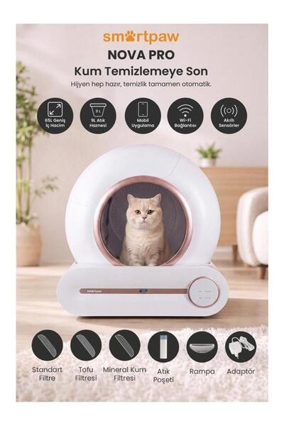 Nova Cat Pro Akıllı Otomatik Kedi Tuvaleti Pembe (Türkiye Garantili)