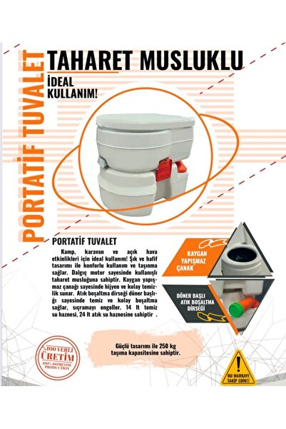 YATEK KARAVAN CAMPTIME PORTATİF TUVALET TAHARET MUSLUKLU