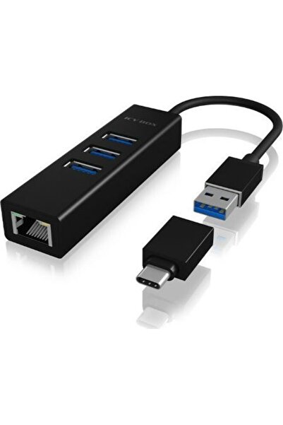 RaidSonic Icy Box Εξωτερικός Διανομέας USB IB-HUB1419-LAN USB και Gigabit LAN