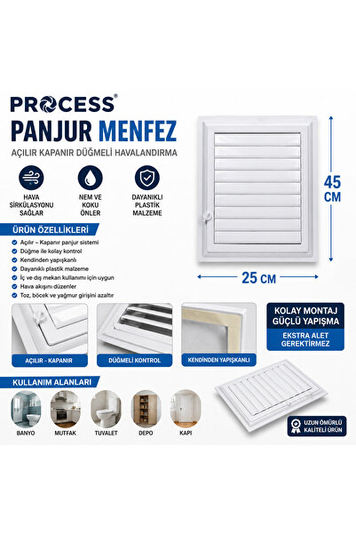 Process Grilă de ventilație pentru toaletă de baie, din plastic, autoadezivă ...