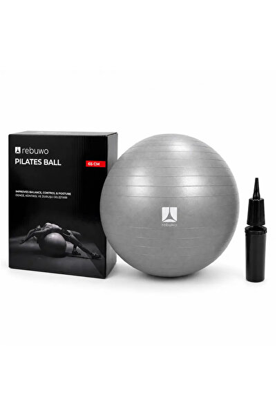 Rebuwo Evde Pilates ve Fitness Seti - Pilates Matı 4mm + 65 cm Pilates Topu + Silikon Direnç Lastiği + Ayak Masaj Pedi