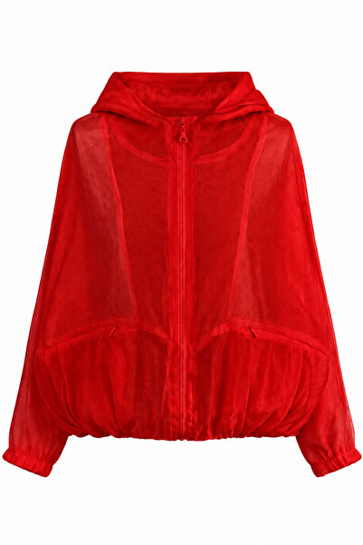Özge Özgenç Hooded Bomber Raincoat