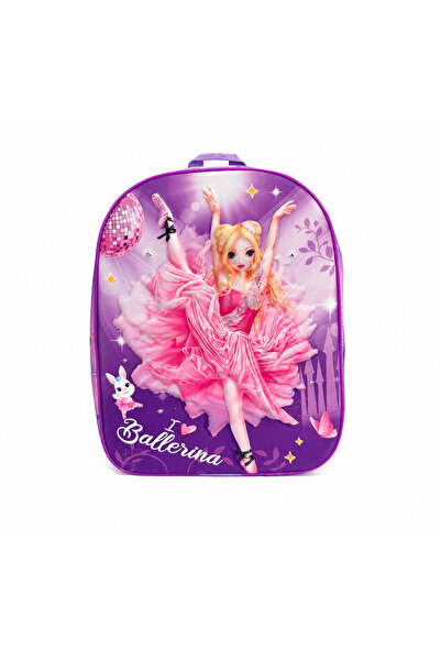 Generic Brand Ghiozdan copii 3D, cu design, fermoar, bretele, Roz / Mov / Mul...