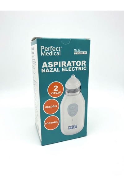 Perfect Medical Aspirator nazal electric Profesional Perfect Medical®, 2 Viteze, Melodie, Portabil,, Silicon moale și flexibil, Aspirare reglabilă, Ușor de curățat