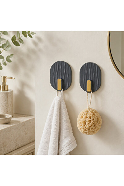 kitchen soft Gold Detaylı Çizgili Oval Dekoratif Duvar Askısı 2’li Set 5x5 cm...