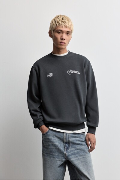 LEFTIES Yazı baskılı sweatshirt