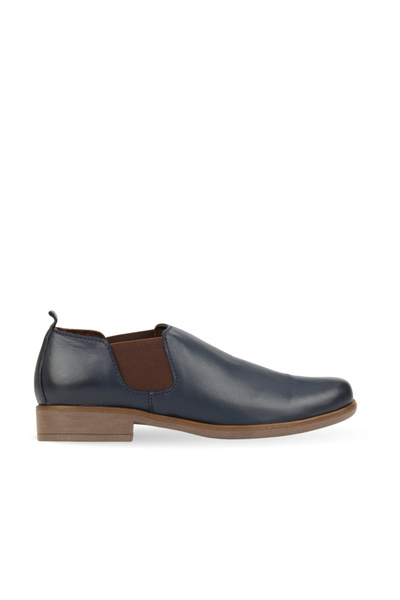 BUENO Navy Blue Leather Women's Flat Shoes