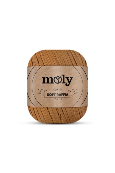 Moly Soft Raffia Ipek Çanta Supla Runner Rafya Kağıt İp 50gr | SR34 - Taba |