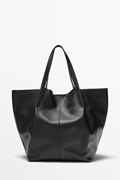 Massimo Dutti Napa deri tote çanta
