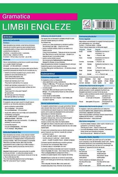 Booklet Gramatica limbii engleza