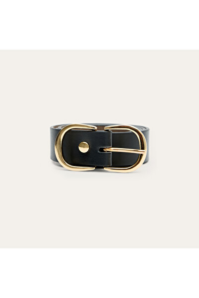 Mudo Women's Black Buckle Detailed Belt