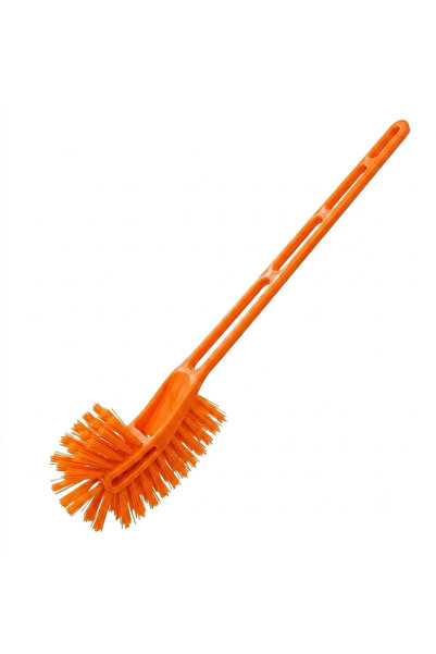 Generic Plastic Double-Sided Toilet Brush â€“ Hockey Stick Design â€“ Orange ...