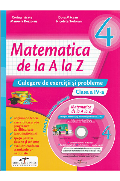 CD Press Matematica de la A la Z - Clasa 4 - Culegere de exercitii si problem...