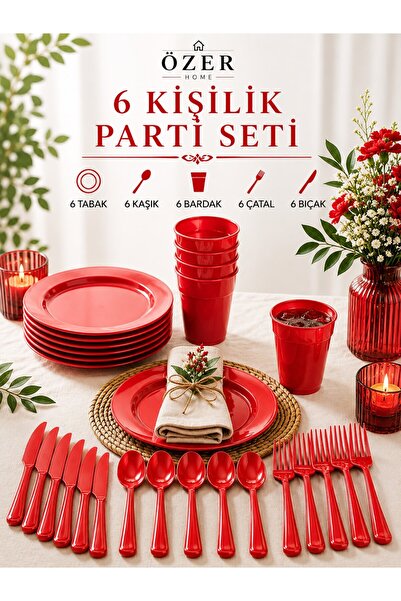 troykar 30 Parça LÜX SERT PLASTİK Parti Doğum Günü Sunum Seti Davet Nişan Söz...