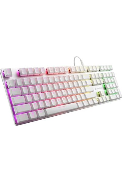 SHARKOON Πληκτρολόγιο Μηχανικό Ενσύρματο PureWriter Kailh Blue RGB Λευκό