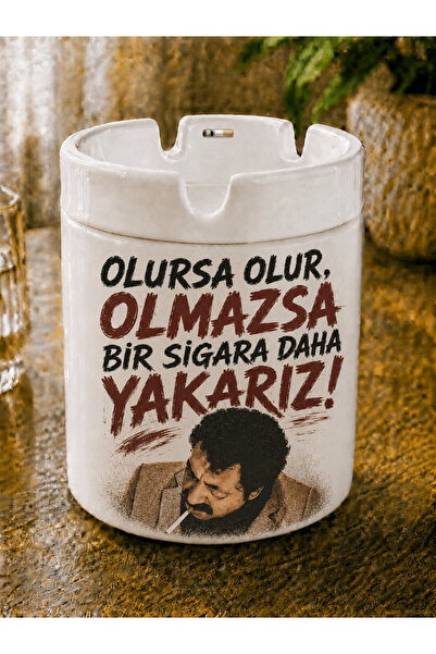 DKY Arabesque Efkarlı Müslüm Gürses Illustrated Ceramic Design Ashtray