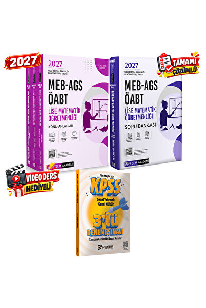 Pegem Akademi Yayıncılık 2027 MEB AGS ÖABT Lise Matematik Öğretmenliği Video ...