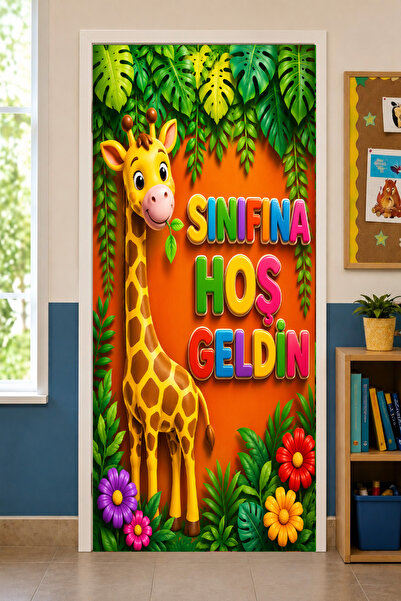 PROMISEBACKDROP2 190x75cm Decor de ușă elastic pentru săli de clasă, Bine ați...