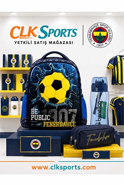 Fenerbahçe Lisanslı Anaokulu Çantası, Çift Gözlü Kalem Çantası - Suluk Matara...