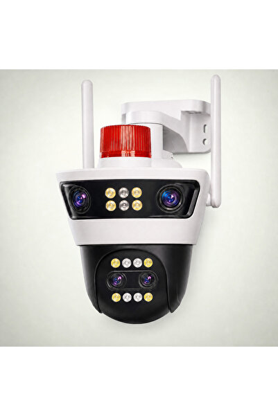 MODALITE Cameră de supraveghere Wi-Fi cu 4 lentile, PTZ 355°/100°, vedere nocturnă, detecție de mișcare, IP66
