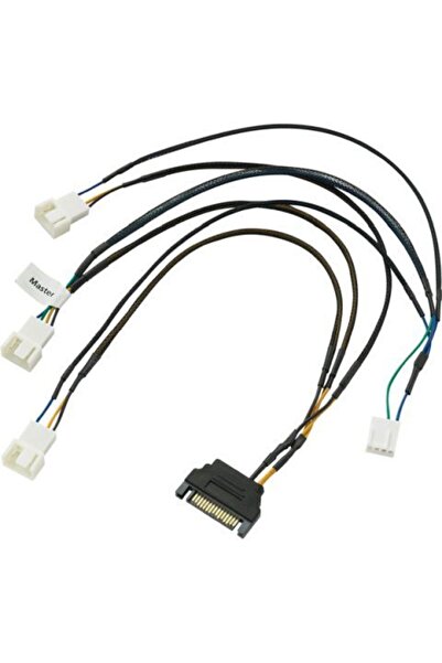Akasa Καλώδιο ανεμιστήρα 4-Pin PWM, Διαχωριστής SATA 15-Pin σε 3x Ανεμιστήρες...