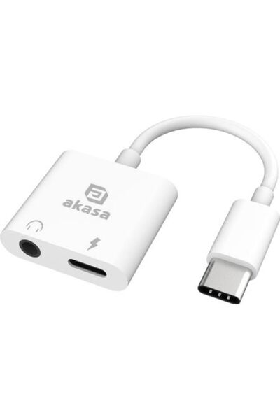 Akasa Μετατροπέας AK-CBCA30-08WH Type-C σε Υποδοχή Ακουστικών 3.5mm & Αντάπτο...