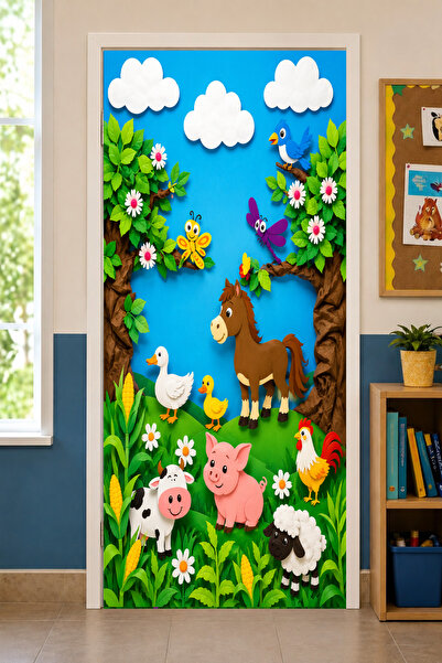 PROMISEBACKDROP2 190x75cm Decor de ușă elastic pentru săli de clasă, cu temat...