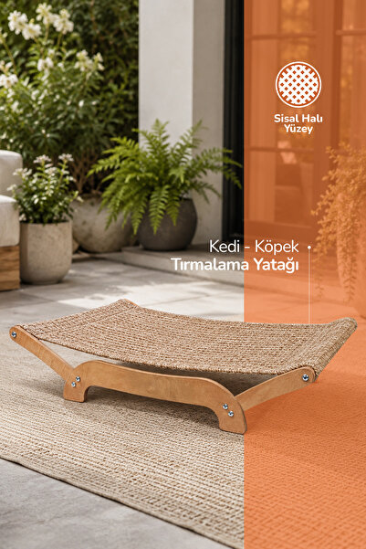 GOBYPET Kediler İçin Tırmalanabilir Sisal Halı Özellikli Konforlu Kedi Yatağı 6075