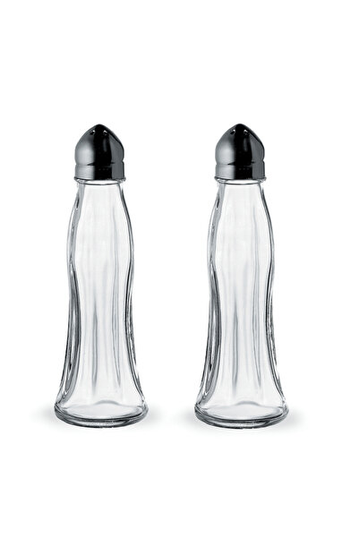 Paşabahçe Set solniță și piperniță din sticlă Pasabahce Black&White 350 ml