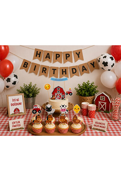 Partifabrik Farm Animals Themed Wall Decor Ornament Farm Party Set
