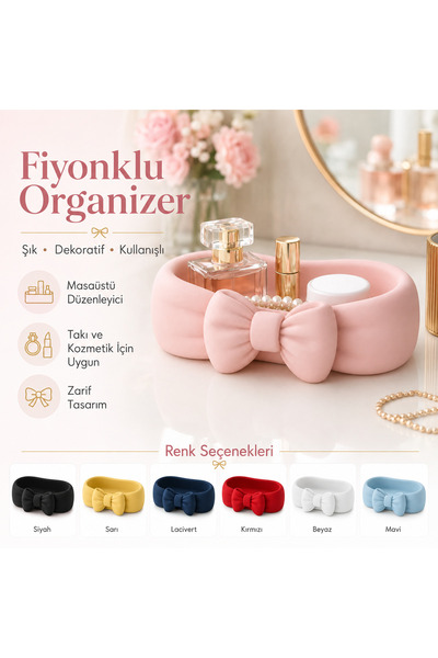 MYE TEKNOLOJİ Bowknot Cosmetic Organizer Jewelry Perfume Makeup Organizer Des...