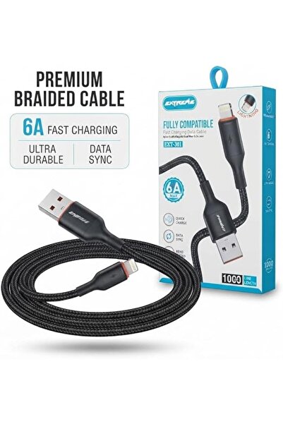 Generic Extreme Lightning Cable, Fast Charging, Nylon Braided, 6A, Data Sync,...