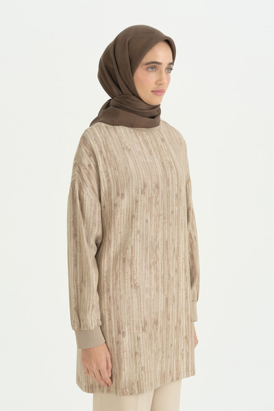 Nihan Cotton Naia Blend Natural Scarf - Bitter Brown