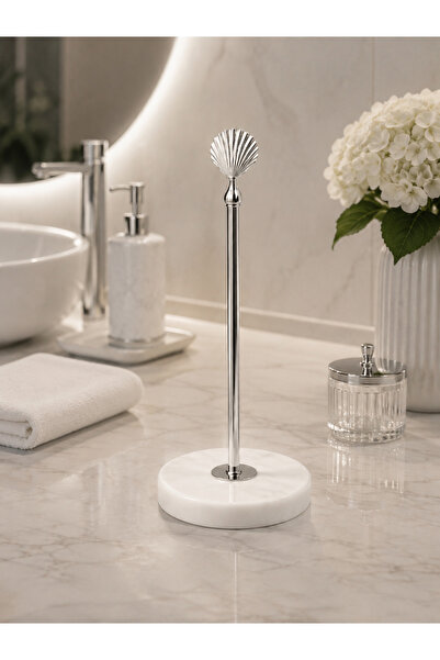 Hinora Paper Towel Holder with Shell Figure on Marble Base – Decorative Kitch...